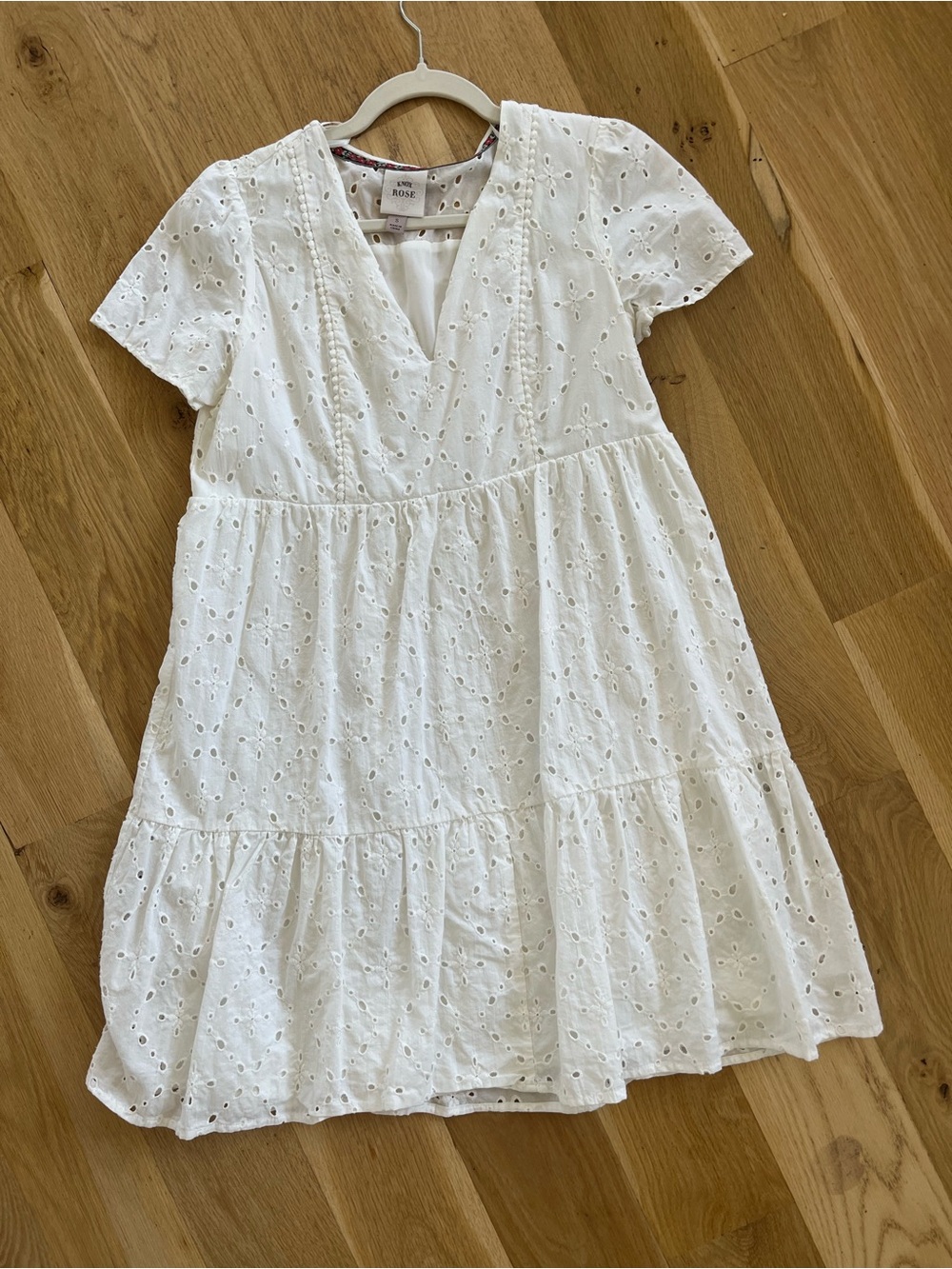 White Eyelet Tiered women’s Dress